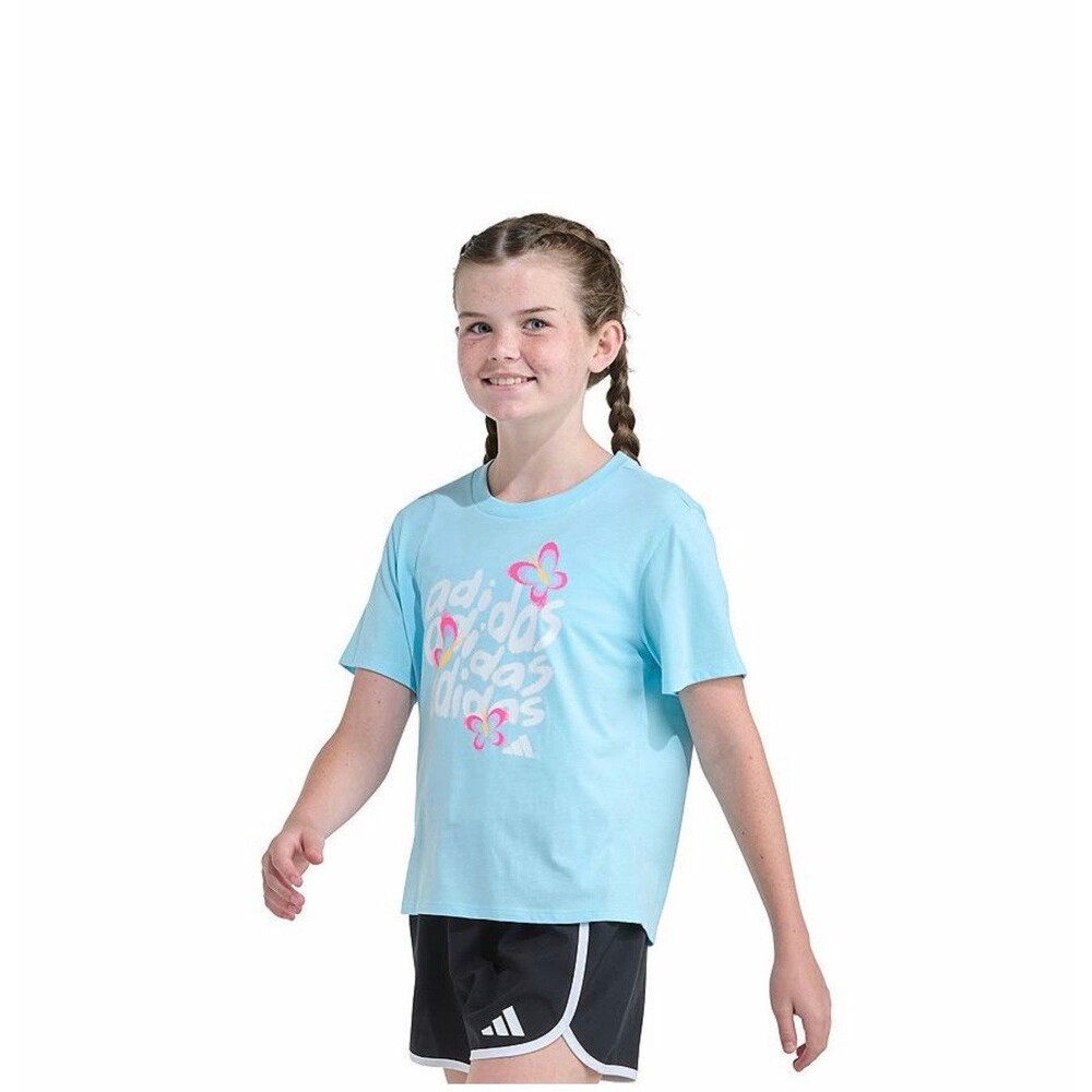 Girls Adidas Butterfly T-Shirt and Shorts Set